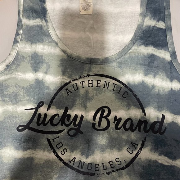 LUCKY BRAND LOS ANGELES Official Women’s Tie Dye Logo Tank Top T-Shirt Sz XL - Picture 4 of 7